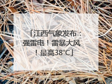 江西气象发布：强雷电！雷暴大风！最高38℃