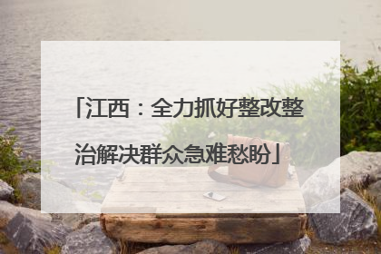 江西：全力抓好整改整治解决群众急难愁盼