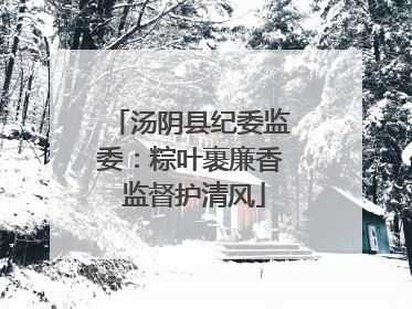 汤阴县纪委监委：粽叶裹廉香 监督护清风