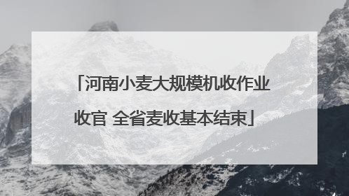 河南小麦大规模机收作业收官 全省麦收基本结束