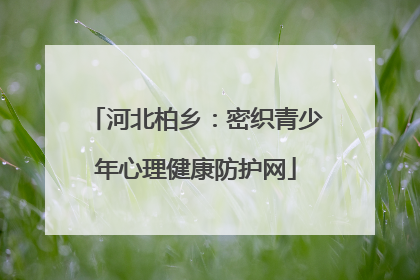 河北柏乡：密织青少年心理健康防护网