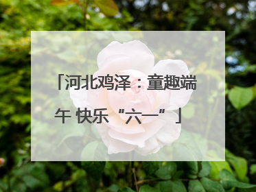 河北鸡泽：童趣端午 快乐“六一”