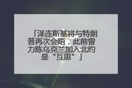 泽连斯基将与特朗普再次会晤，此前曾力陈乌克兰加入北约是“互惠”