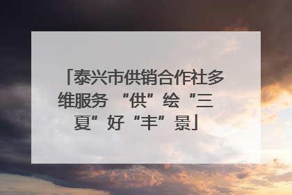 泰兴市供销合作社多维服务 “供”绘“三夏”好“丰”景