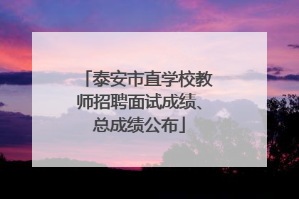 泰安市直学校教师招聘面试成绩、总成绩公布