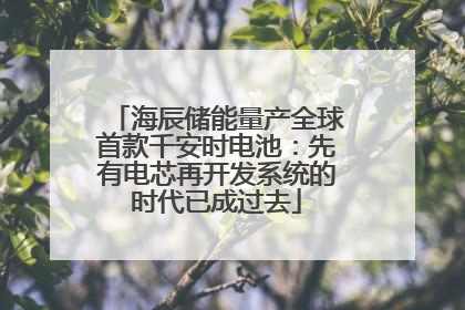 海辰储能量产全球首款千安时电池：先有电芯再开发系统的时代已成过去