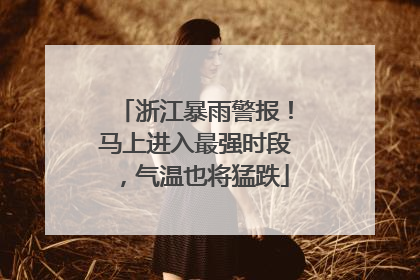 浙江暴雨警报！马上进入最强时段，气温也将猛跌