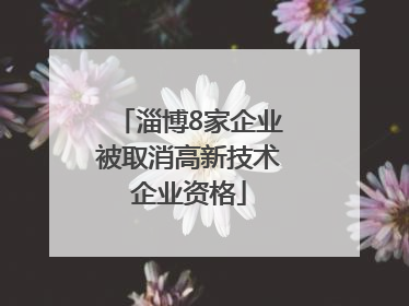 淄博8家企业被取消高新技术企业资格