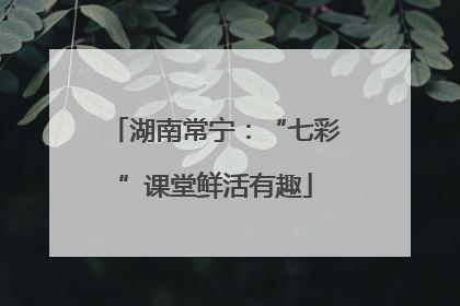 湖南常宁：“七彩”课堂鲜活有趣
