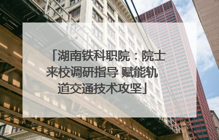 湖南铁科职院：院士来校调研指导 赋能轨道交通技术攻坚