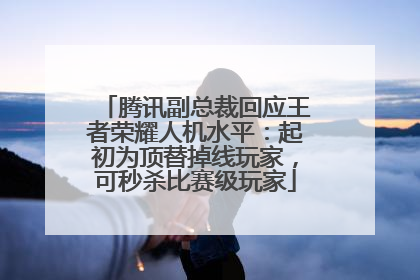 腾讯副总裁回应王者荣耀人机水平：起初为顶替掉线玩家，可秒杀比赛级玩家