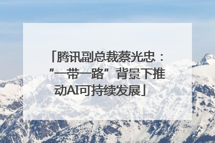 腾讯副总裁蔡光忠：“一带一路”背景下推动AI可持续发展