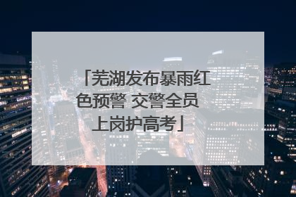 芜湖发布暴雨红色预警 交警全员上岗护高考