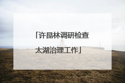 许昆林调研检查太湖治理工作