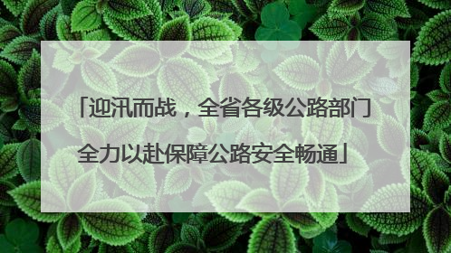 迎汛而战，全省各级公路部门全力以赴保障公路安全畅通
