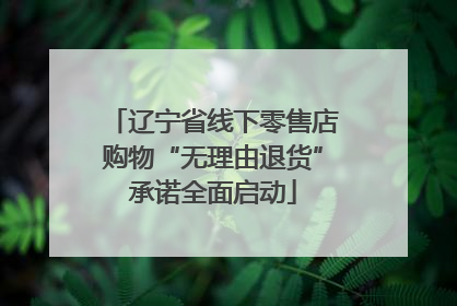 辽宁省线下零售店购物“无理由退货”承诺全面启动