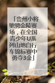 贵州小将驰骋金陵赛场，在全国青少年U系列山地自行车锦标赛中勇夺3金