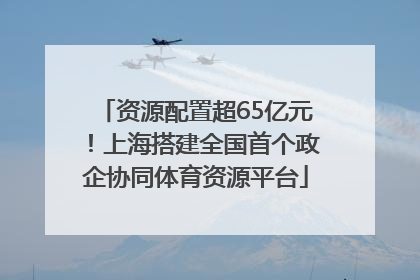 资源配置超65亿元！上海搭建全国首个政企协同体育资源平台
