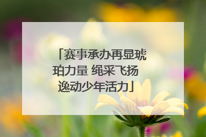 赛事承办再显琥珀力量 绳采飞扬逸动少年活力