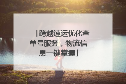 跨越速运优化查单号服务，物流信息一键掌握