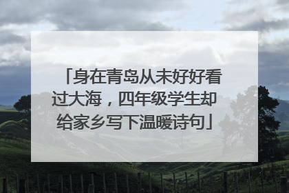 身在青岛从未好好看过大海，四年级学生却给家乡写下温暖诗句