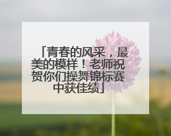 青春的风采，最美的模样！老师祝贺你们操舞锦标赛中获佳绩