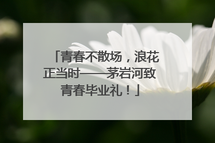 青春不散场，浪花正当时——茅岩河致青春毕业礼！