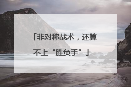 非对称战术，还算不上“胜负手”