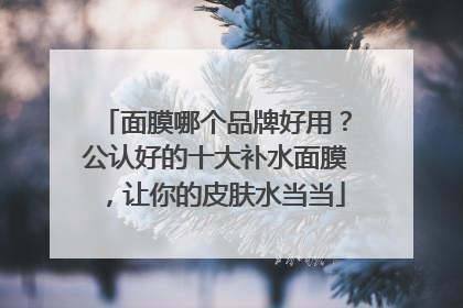 面膜哪个品牌好用？公认好的十大补水面膜，让你的皮肤水当当