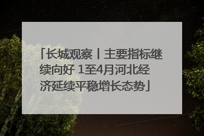 长城观察丨主要指标继续向好 1至4月河北经济延续平稳增长态势