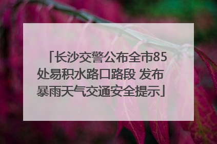 长沙交警公布全市85处易积水路口路段 发布暴雨天气交通安全提示