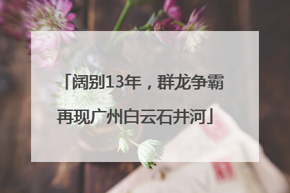 阔别13年，群龙争霸再现广州白云石井河