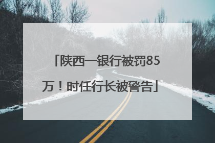 陕西一银行被罚85万！时任行长被警告