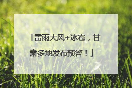 雷雨大风+冰雹，甘肃多地发布预警！