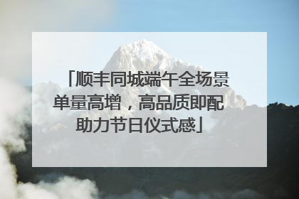 顺丰同城端午全场景单量高增，高品质即配助力节日仪式感