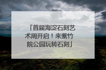 首届海淀石刻艺术周开启！来紫竹院公园玩转石刻