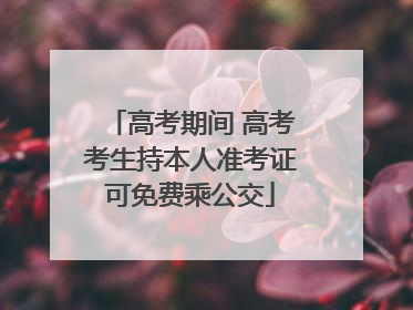 高考期间 高考考生持本人准考证可免费乘公交