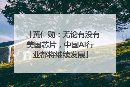 黄仁勋：无论有没有美国芯片，中国AI行业都将继续发展