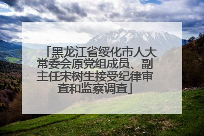 黑龙江省绥化市人大常委会原党组成员、副主任宋树生接受纪律审查和监察调查