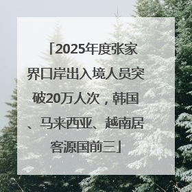 2025年度张家界口岸出入境人员突破20万人次，韩国、马来西亚、越南居客源国前三