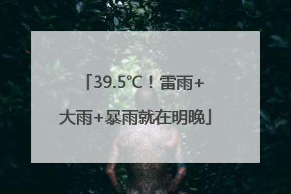 39.5℃！雷雨+大雨+暴雨就在明晚
