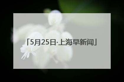 5月25日·上海早新闻