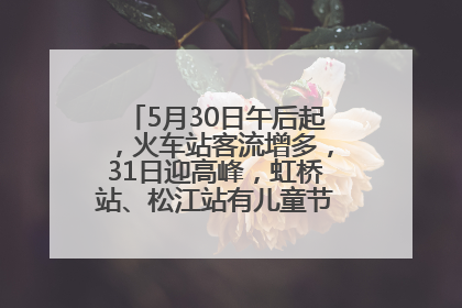 5月30日午后起，火车站客流增多，31日迎高峰，虹桥站、松江站有儿童节和端午亲子活动