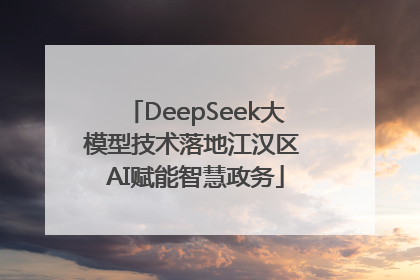 DeepSeek大模型技术落地江汉区 AI赋能智慧政务