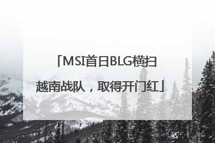 MSI首日BLG横扫越南战队，取得开门红
