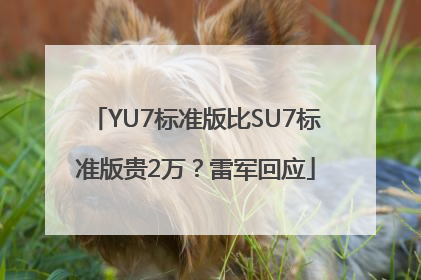 YU7标准版比SU7标准版贵2万？雷军回应